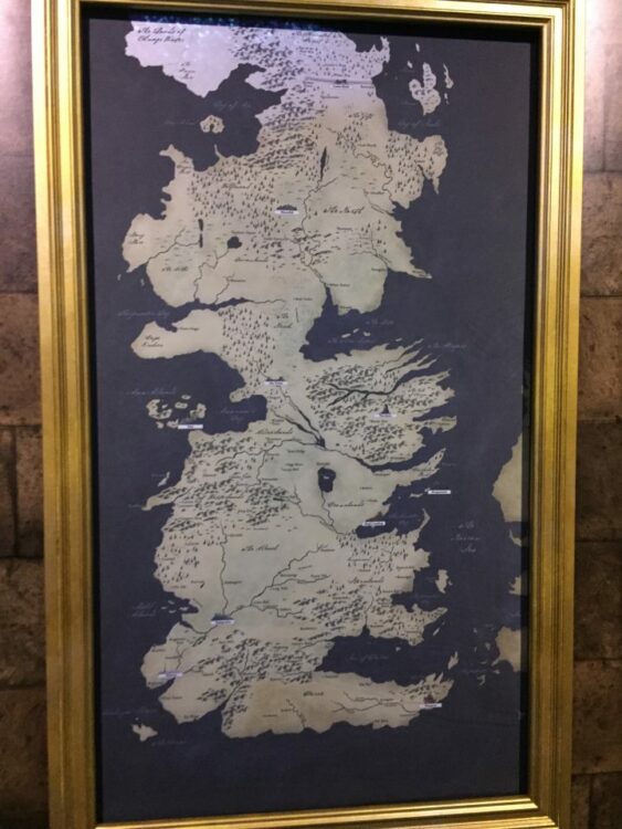 Carte des régions Game of Thrones